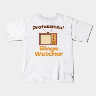 Retro Professional Binge Watcher Kids T-Shirt